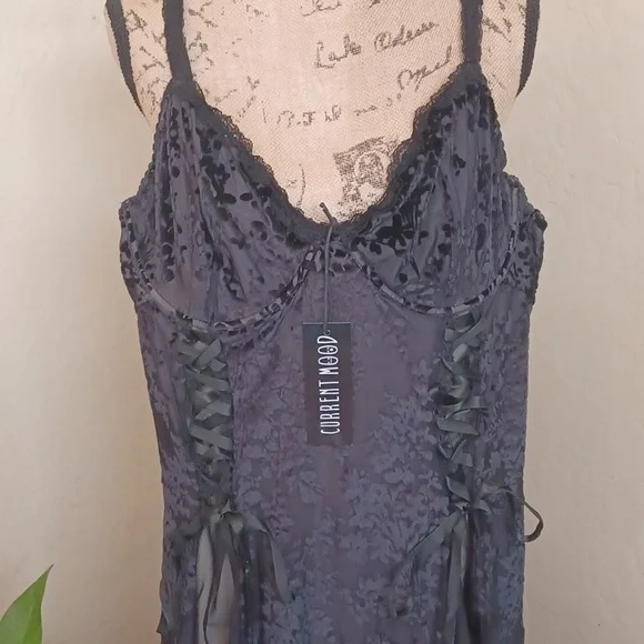 DOLLSKILL CURRENT MOOD 1X STRETCHY SOMETIMES FOREVER MINI DRESS BLACK - Picture 3 of 10